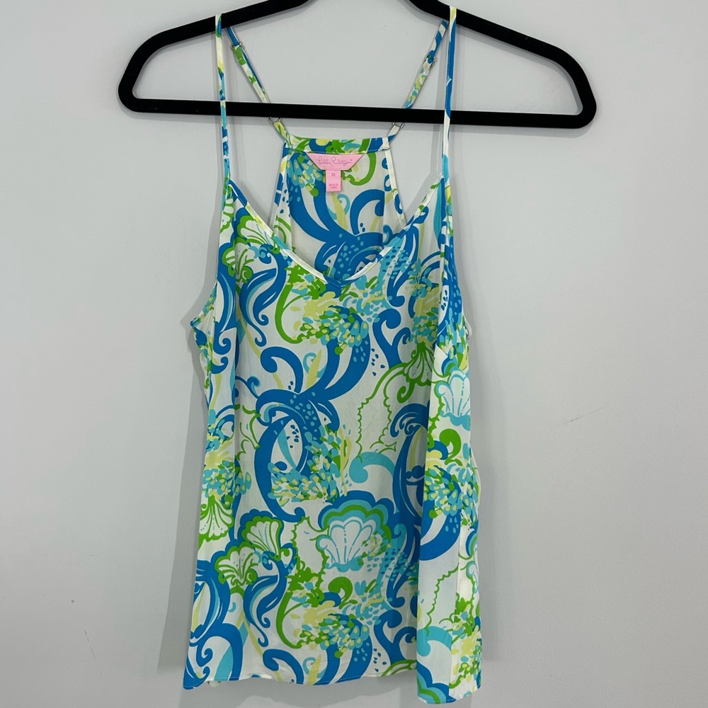 Lilly Pulitzer Dusk racer back silk tank top. Size Medium.